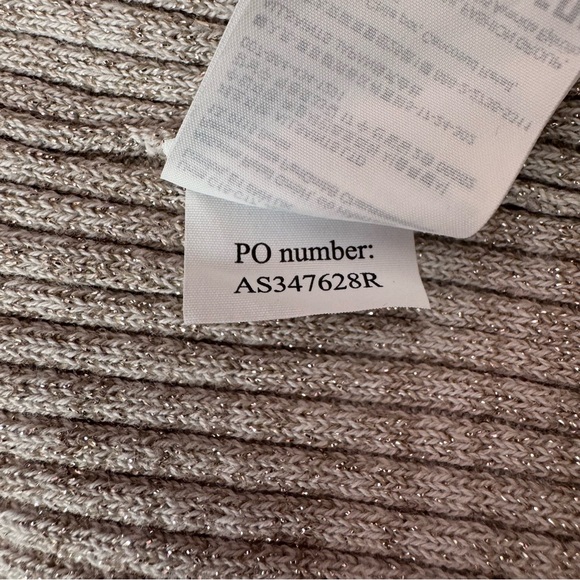 All Saints Lexi Halter-neck Ribbed Knit Dress Beige Metallic Bodycon Large NWOT - Picture 14 of 14